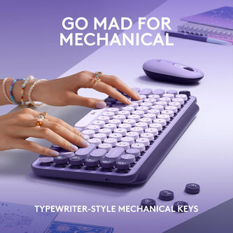Experience typing that’s almost addictive on typewriter-style mechanical keys; feel your fingers bounce across the comfy, scooped keys as they click, clack and pop. Multi-device: Pair POP Keys with up to 3 devices and hop between them using the Easy-Switch