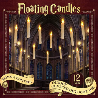 ORIENTAL CHERRY Halloween Decorations - Floating LED Candles with Remote Control. REALISTIC FLICKERING FLAME & DRIP: Enjoy the mesmerizing sight of lifelike flickering flames that mimic the gentle glow of traditional candles, without the risk of fire or me