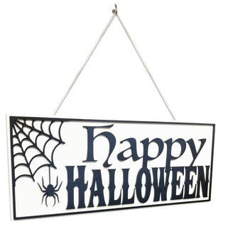 If you are looking for cute Halloween decorations look no further. We handcraft each of our signs in Hopkins Minnesota. Support our small business and receive a high quality hanging sign. Dimensions 13.5 inches wide x 5.5 inches tall x .7 inches thick. Per